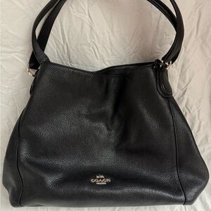 Coach Black Pebbled Leather Shoulder Bag